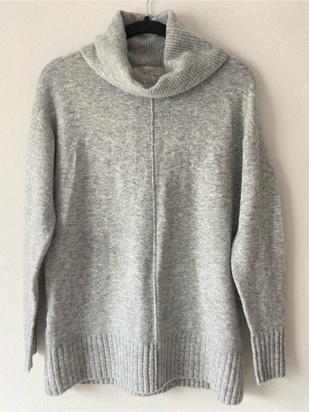 LOFT Gray Cowl Neck Cozy Knit Sweater Size Small